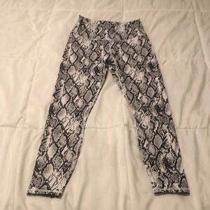 Fabletics animal print leggings in black and white